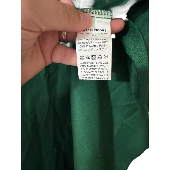 SHEIN Curve 3XL Green Ruffle Sleeve Shift Dress Women’s Plus Solid Sleeveless - Picture 4 of 4